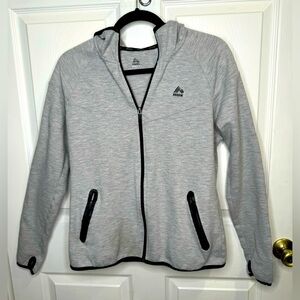 Reebox RBX Gray Full Zip Stretch Running Hoodie, Jacket w/Thumb Hole. Size XL.